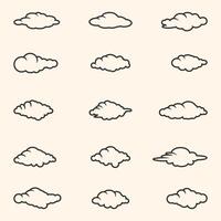 Cloud icon set. Various shapes of clouds in this set. Perfect for decorating your design to make it more beautiful. vector
