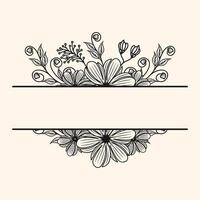 Beautiful floral border as an invitation. Using floral elements combined with borders. vector