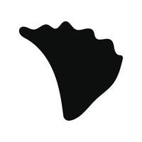 Striking seashell silhouette featuring bold curves and smooth lines vector