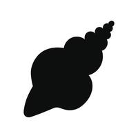A flowing seashell silhouette design with curves vector