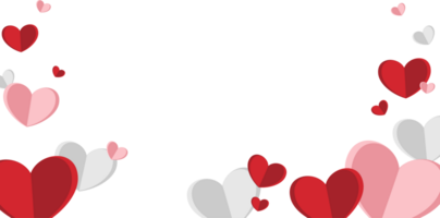 heart decoration background in paper style with empty space for your message png