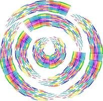 Colorful spiral, swirl, twirl element. Radial, radiating lines. Circular, concentric circles vector
