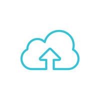 Simple cloud storage icon. Isolated on white background. Blue icon set. vector