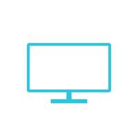 Monitor Icon. Isolated on white background. Blue icon set. vector