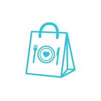 Take Away Healthy Choices icon. Isolated on white background. Blue icon set. vector