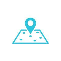 Map with Location Marker. Isolated on white background. From blue icon set. vector