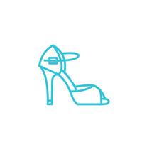 Dancing Shoe icon. Isolated on white background. Blue icon set vector