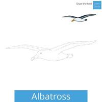 Albatross learn birds educational game coloring book illustration vector