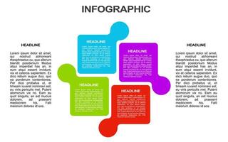 infographic template with 4 stages and colorful options for white background presentations. vector
