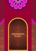 Ramadan Kareem design poster. Arabic calligraphy translates Ramadan Kareem, meaning generous Ramadan vector