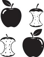 Creative Collection of Apple Art Illustrations on White Background vector