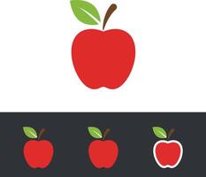 Modern Apple Illustration Art Bundle for Print Projects on White Background vector