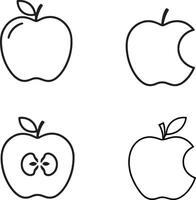 Modern Apple Illustration Art Bundle for Print Projects on White Background vector