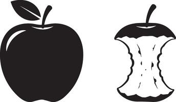 Modern Apple Illustration Art Bundle for Digital Projects on White Background vector