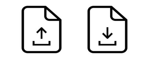 Upload and Download File Icons. File upload line icon for website design. vector