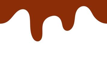 Melted chocolate on a white background. Dripped chocolate pattern. Seamless dripping chocolate illustration for packaging or banner design. Melting caramel. vector