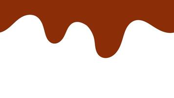 Chocolate melted on a white background. Melting caramel. Seamless dripping chocolate illustration for packaging or banner design. Dripped chocolate pattern. vector