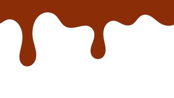 Dripped chocolate pattern. Seamless dripping chocolate illustration for banner or packaging design. Chocolate melted on white background. Melting caramel. vector