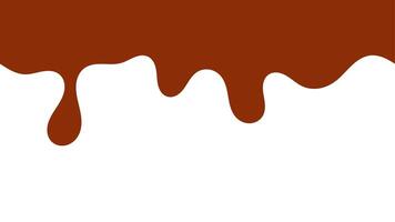 Seamless dripping chocolate illustration for packaging or banner design. Dripped chocolate pattern. Melting caramel. Chocolate melted on a white background. vector