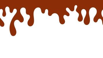 Melting caramel. Chocolate melted on a white background. Dripped chocolate pattern. Seamless dripping chocolate illustration for packaging or banner design. vector