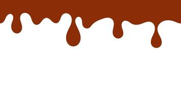 Chocolate melted on a white background. Seamless dripping chocolate illustration for banner or packaging design. Melting caramel. Dripped chocolate pattern. vector
