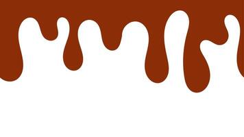 Dripped chocolate pattern. Seamless dripping chocolate illustration for banner or packaging design. Melting caramel. Chocolate melted on white background. vector