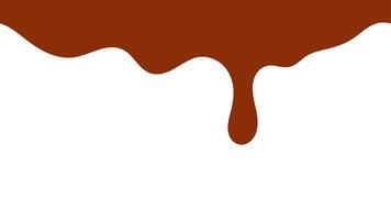 Dripped chocolate pattern. Melting caramel. Seamless dripping chocolate illustration for banner or packaging design. Chocolate melted on white background. vector
