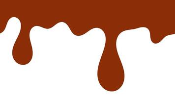 Chocolate melted on white background. Melting caramel. Dripped chocolate pattern. Seamless dripping chocolate illustration for packaging or banner design. vector
