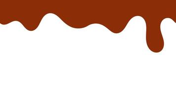 Seamless dripping chocolate illustration for banner or packaging design. Chocolate melted on white background. Dripped chocolate pattern. Melting caramel. vector