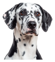 Beautiful Dalmatian dog with distinctive spots png