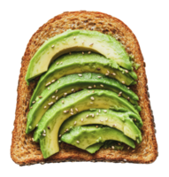 Sesame seed avocado toast on whole grain png
