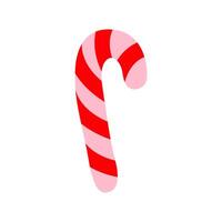 Vibrant candy cane illustration with red and white stripes on a plain background vector