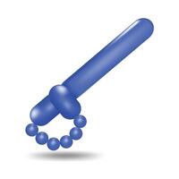 3D object Elastic Blue balloon shape as pirate Sword flat art design illustration with simple shape perfect for fantasy or kids game item asset vector