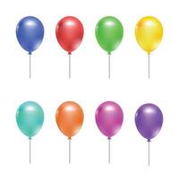 3D object Elastic balloon in various color shape flat art design illustration with simple shape perfect for birthday or anniversary kids asset vector