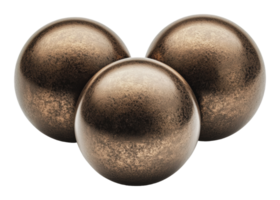 3 metallic spheres in a triangle png