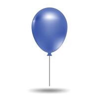 3D object Elastic Blue balloon shape flat art design illustration with simple shape perfect for birthday or anniversary kids game item asset vector