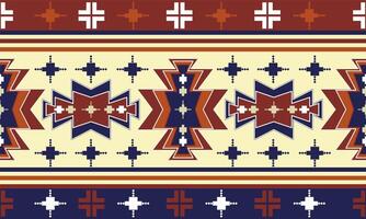 a fabric red,orange,dark blue color geometric pattern and yellow background designs vector