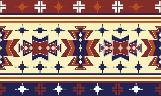 a fabric red,orange,dark blue color geometric pattern and yellow background designs