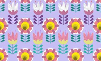 Geometric flowers for pattern a fabric white and pink color and purple background designs vector