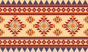 pattern geometric designs with orange,red and blue on yellow background , design for fabric or various pattern printing works. vector