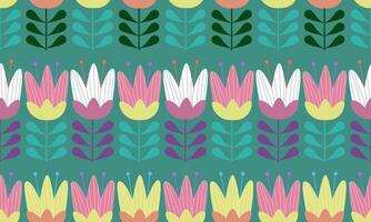 hand drawn flowers for pattern a fabric white and pink color and green background designs vector