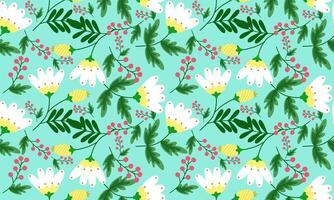 hand drawn flowers for pattern a fabric white and yellow color and light blue background designs vector