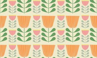 hand drawn flowers for pattern a fabric orange and pink color and yellow background designs vector