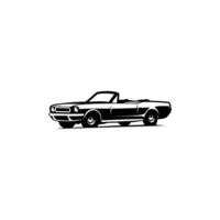 mustang car convertible logo silhouette. isolated on white background side view. Best for badge, emblem, icon and sticker design. vector