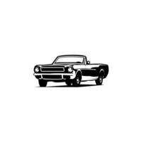Mustang car convertible logo silhouette. isolated on white background side view. Best for badge, emblem, icon and sticker design. vector