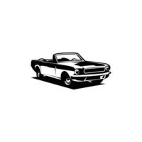 convertible mustang cars old design logo. isolated white background view from the side. best for logo, badge, emblem, icon, sticker design. available in eps 10 vector