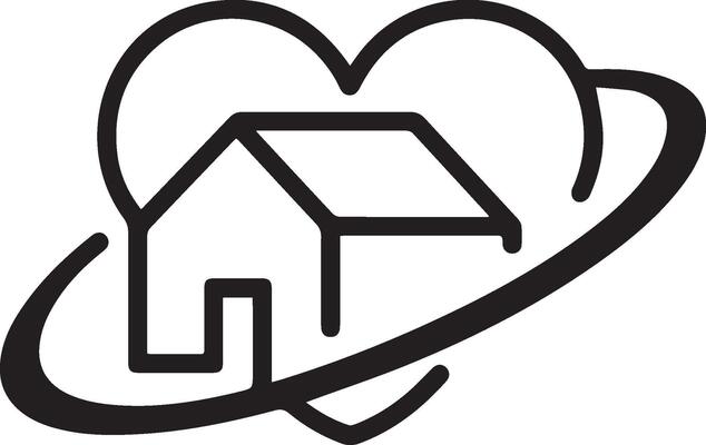 Heart and house icon. Love icon. Heart and house icon
