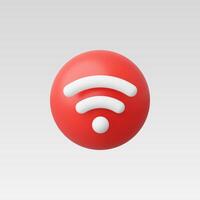 3D Realistic Wireless network icon illustration vector