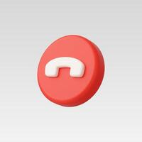 3d Realistic End Call icon illustration vector
