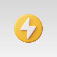 3d Realistic Charge power lightning button Illustration vector